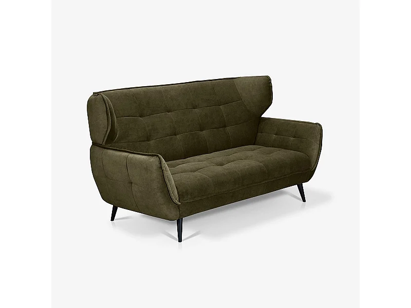 Design-Zweisitzer aus Samtstoff im Chesterfield-Stil Vaaru - Dunkel Grün