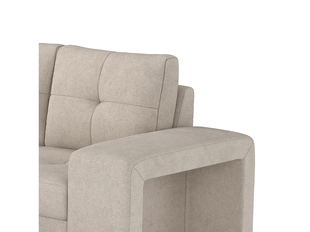 Moderner 3-Sitzer Ecksofa mit linker Ottomane und Pouf Navi - Grau