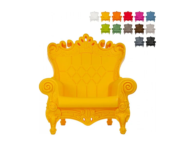 Sillón trono de diseño moderno Slide Queen Of Love - Amarillo