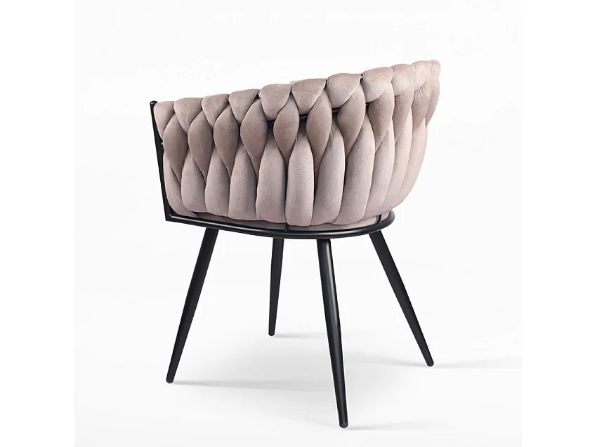 Poltrona sedia velluto design con braccioli cucina soggiorno Chantilly - Marrone