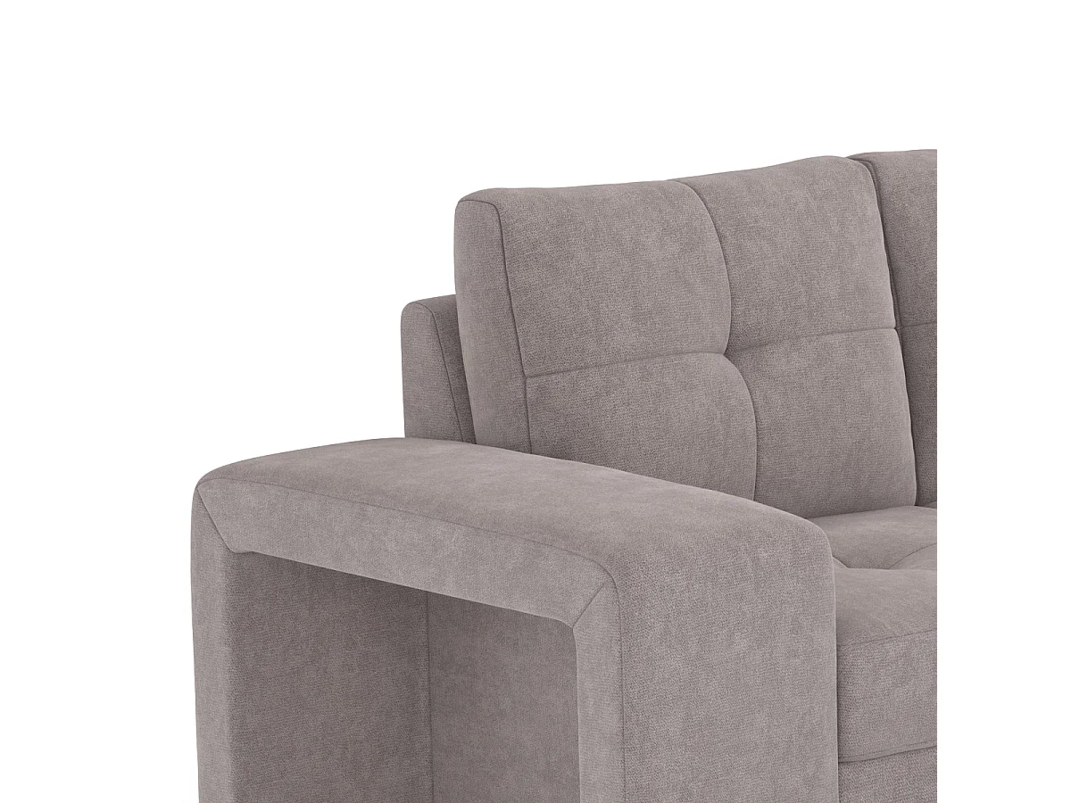 Moderner 3-Sitzer-Ecksofa mit rechter Ottomane und Hocker Vilo - Dunkel Grau