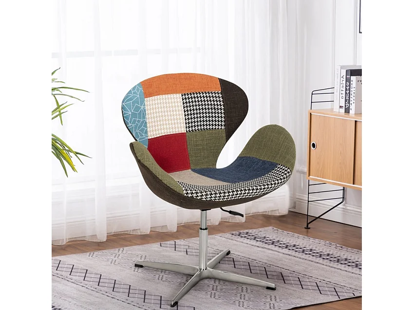 Sillón giratorio estudio de salón estilo patchwork de diseño moderno Stork - Patchwork 2