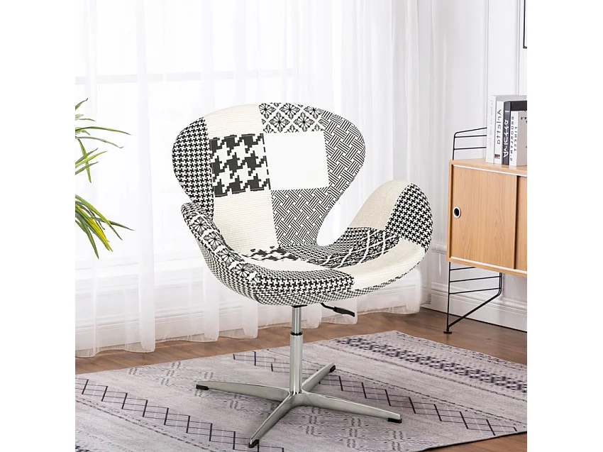 Sillón giratorio estudio de salón estilo patchwork de diseño moderno Stork - Patchwork 5