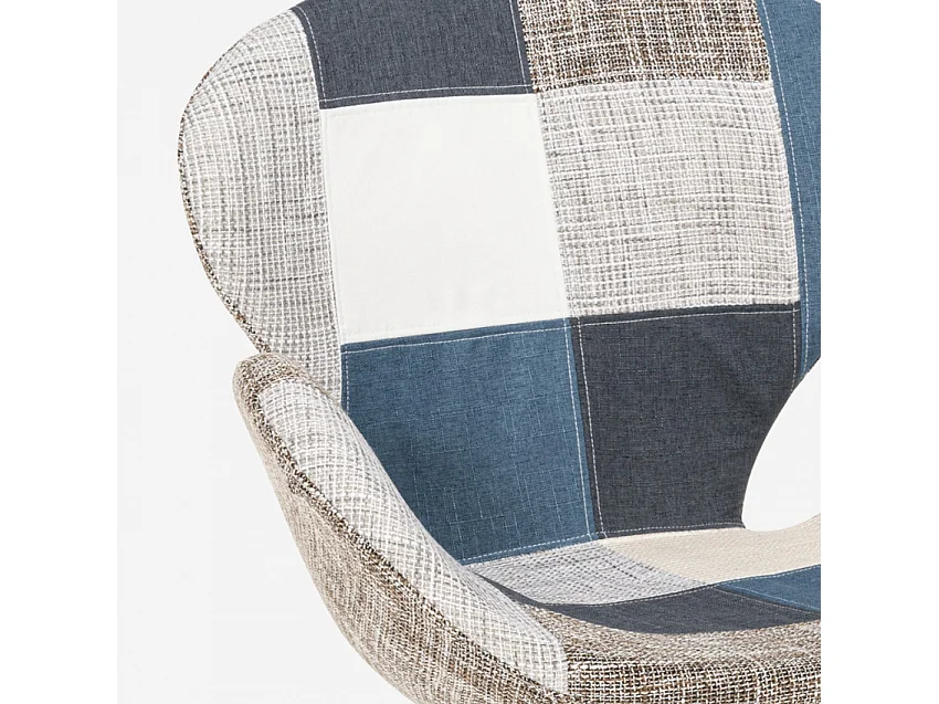 Fauteuil patchwork pivotant de salon style design moderne Stork - Patchwork 6