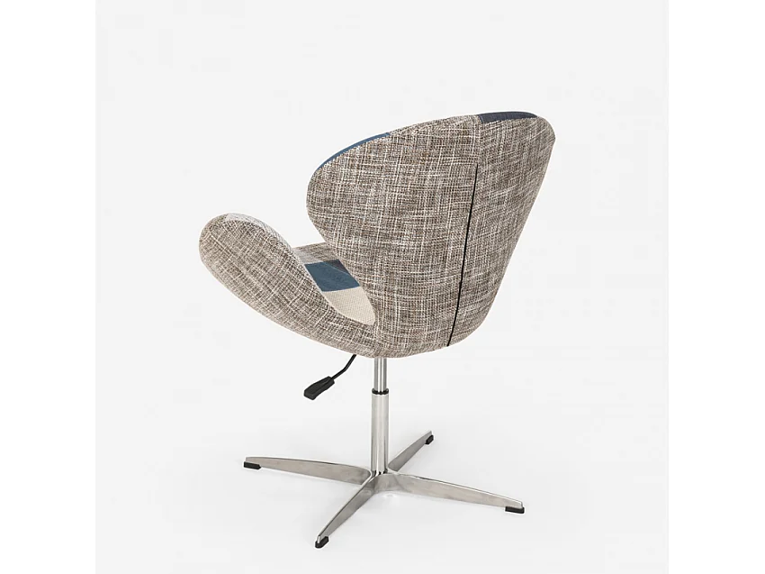 Fauteuil patchwork pivotant de salon style design moderne Stork - Patchwork 6
