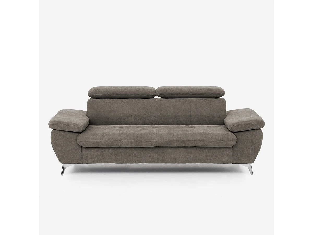 Moderner 3-Sitzer Stoffsofa mit verstellbarer Rückenlehne und Armlehnen Zana - Grau