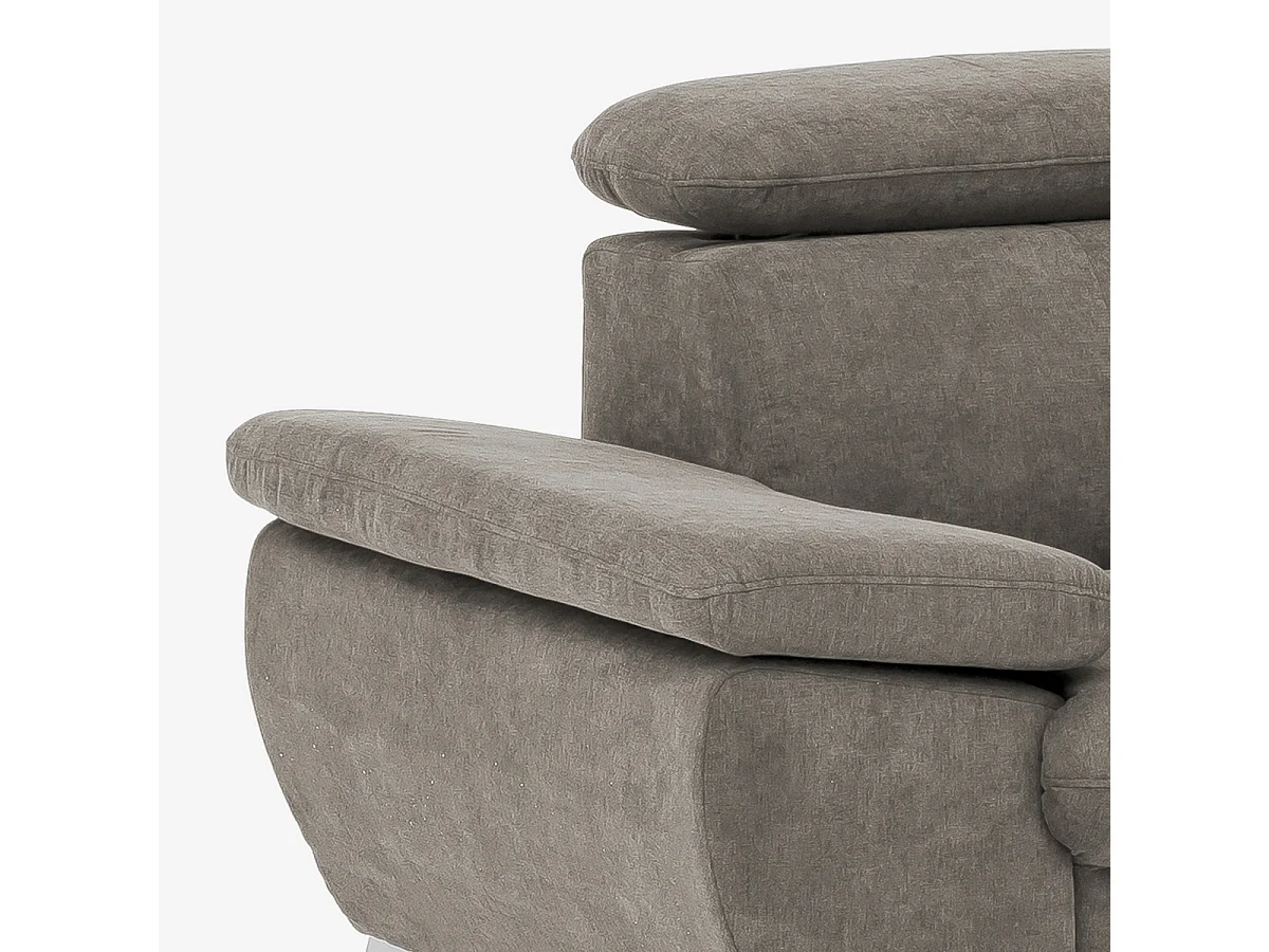 Moderner 3-Sitzer Stoffsofa mit verstellbarer Rückenlehne und Armlehnen Zana - Grau