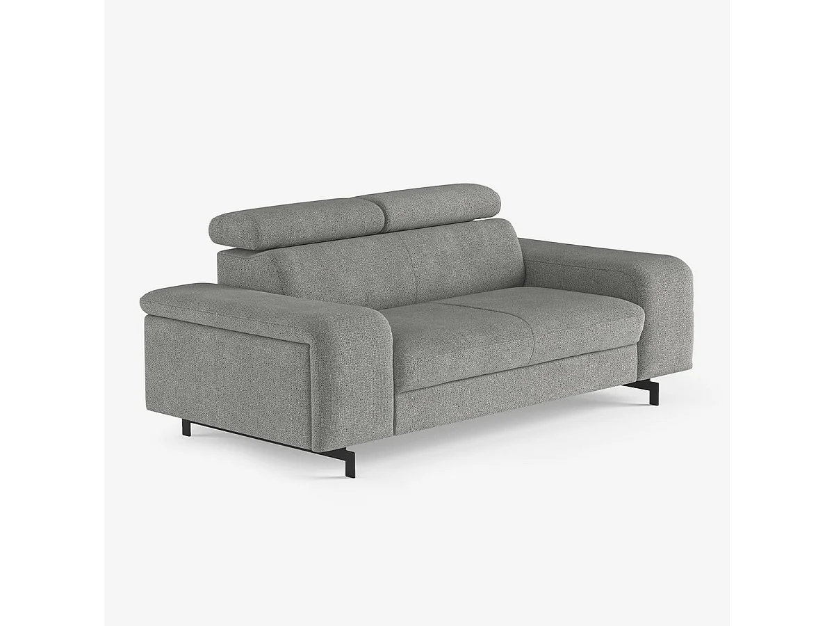 Sofá moderno de 2 plazas en chenilla con reposacabezas ajustable Vella - Beige