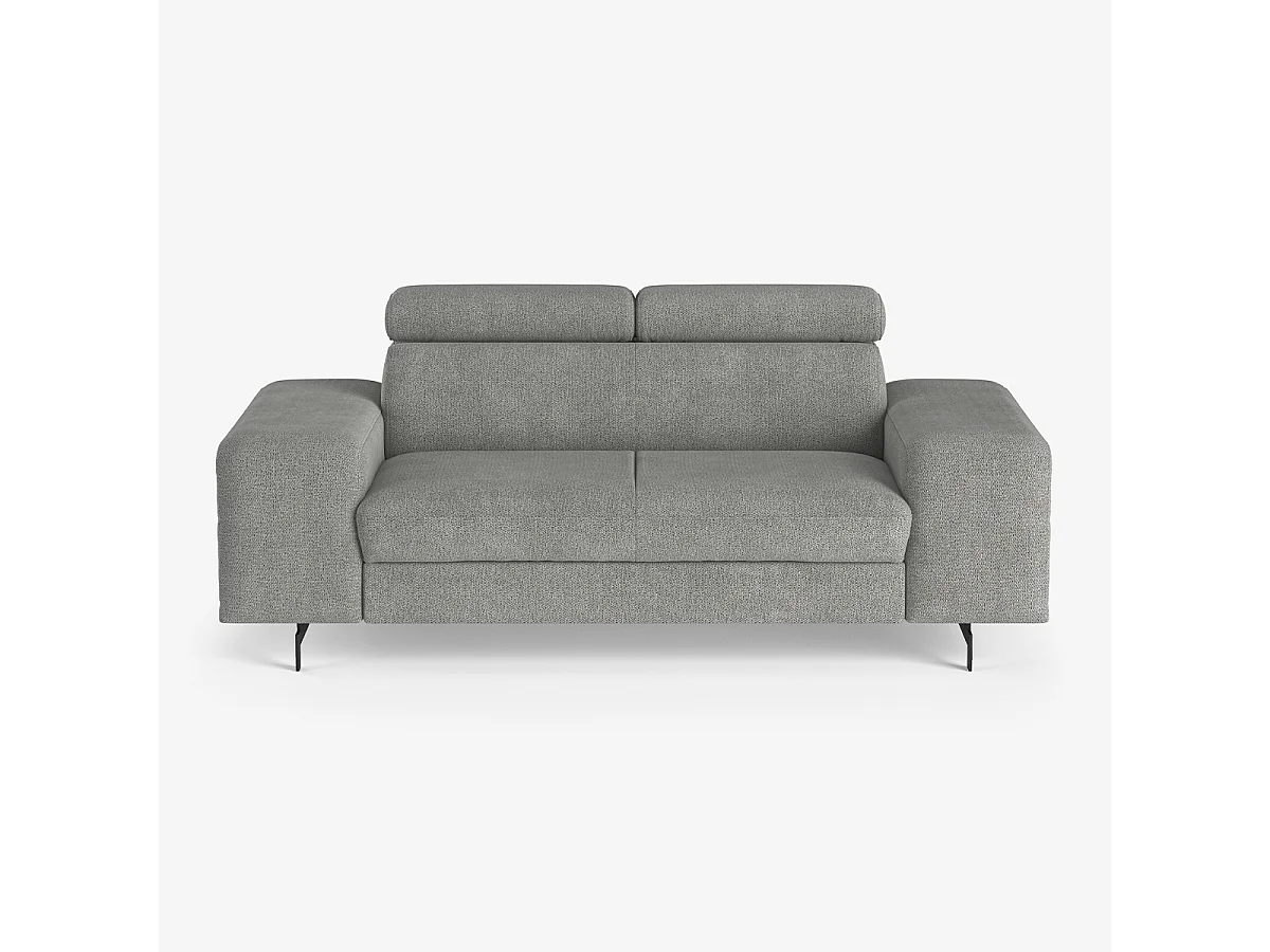 Sofá moderno de 2 plazas en chenilla con reposacabezas ajustable Vella - Beige