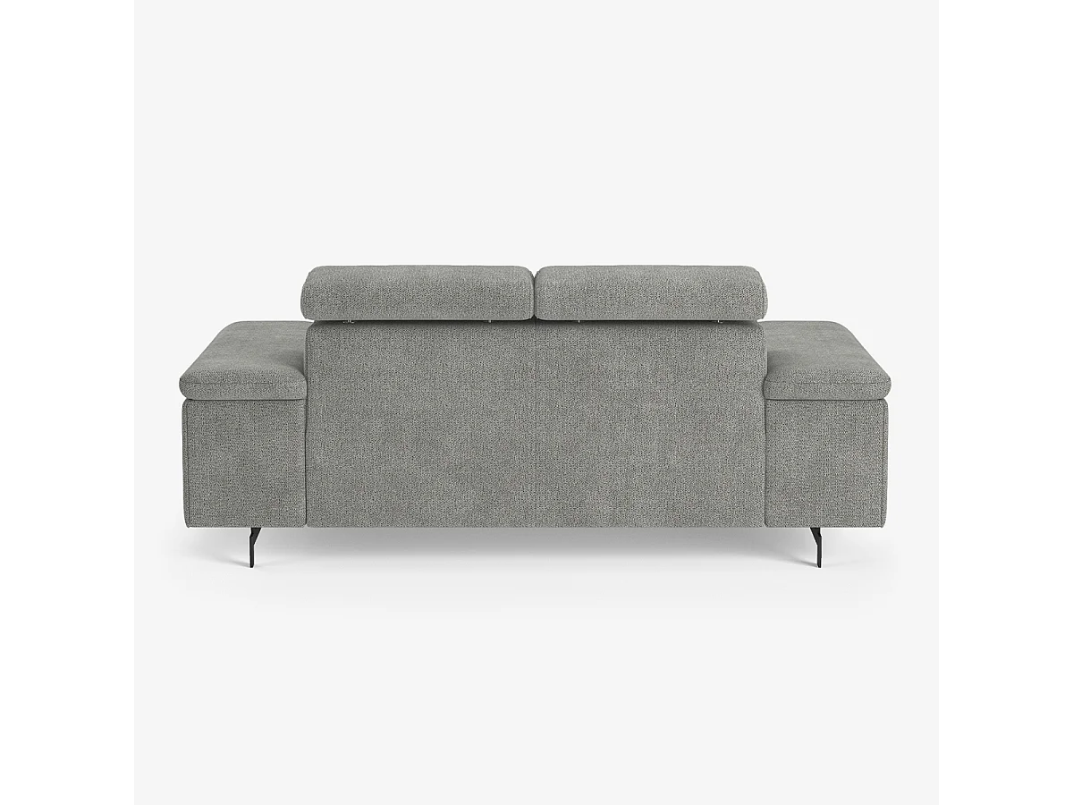 Sofá moderno de 2 plazas en chenilla con reposacabezas ajustable Vella - Beige