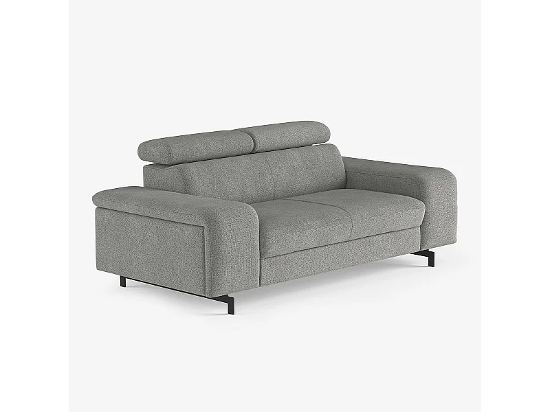 Sofá moderno de 2 plazas en chenilla con reposacabezas ajustable Vella - Beige