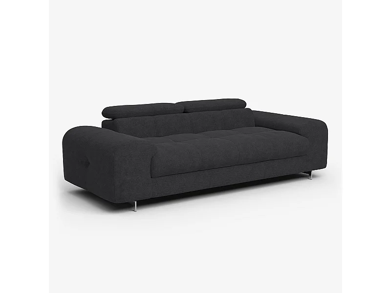 Moderner 3-Sitzer-Designsofa mit verstellbarer Kopfstütze Felon - Schwarz