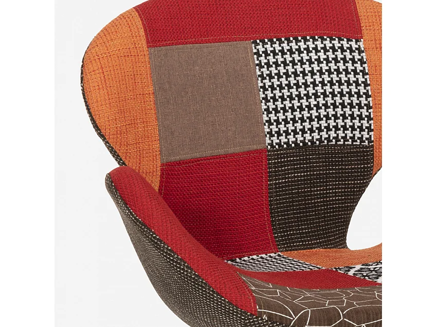 Fauteuil patchwork pivotant de salon style design moderne Stork - Patchwork 4
