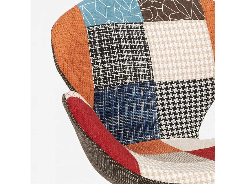 Fauteuil patchwork pivotant de salon style design moderne Stork - Patchwork 7