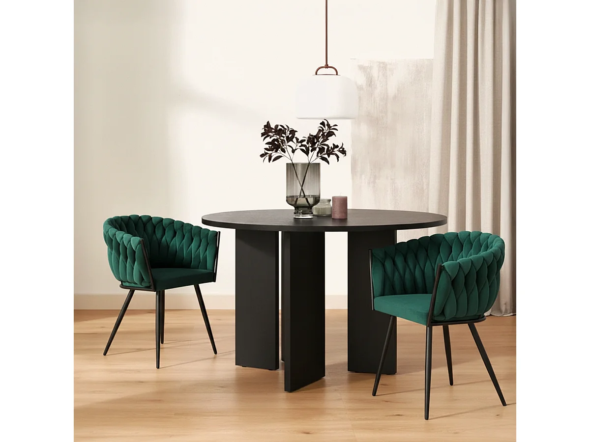 Poltrona sedia velluto design con braccioli cucina soggiorno Chantilly - Verde