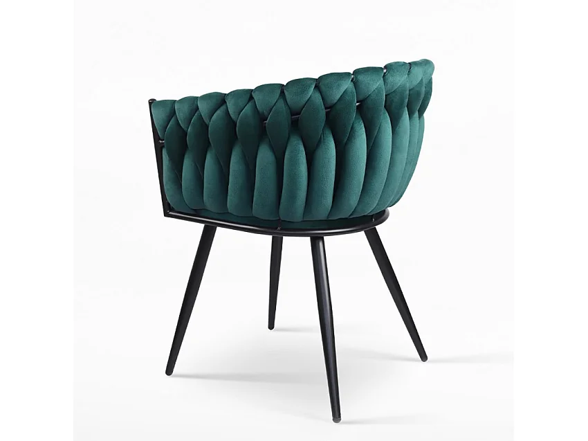 Poltrona sedia velluto design con braccioli cucina soggiorno Chantilly - Verde