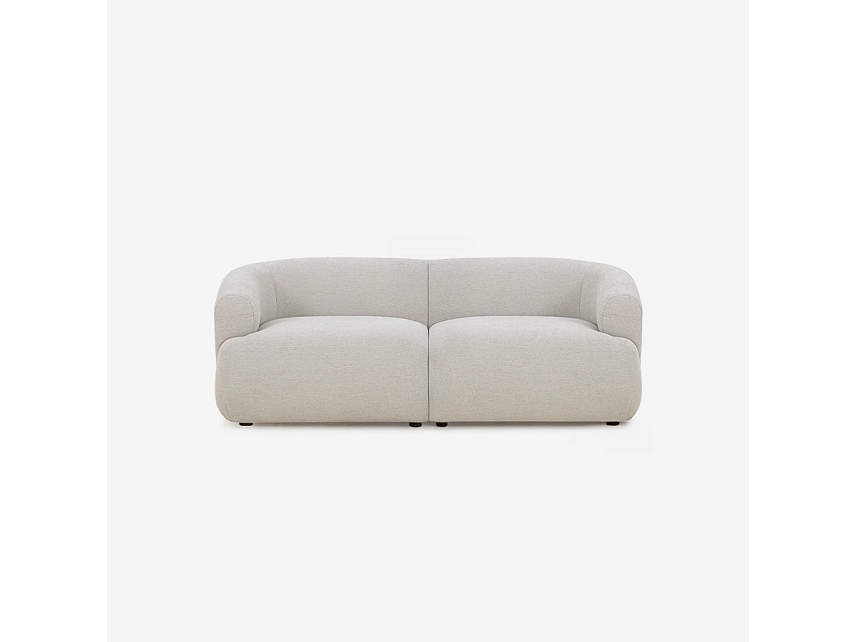 Sofá modular curvo de 2 plazas de tela beige Yuna-2