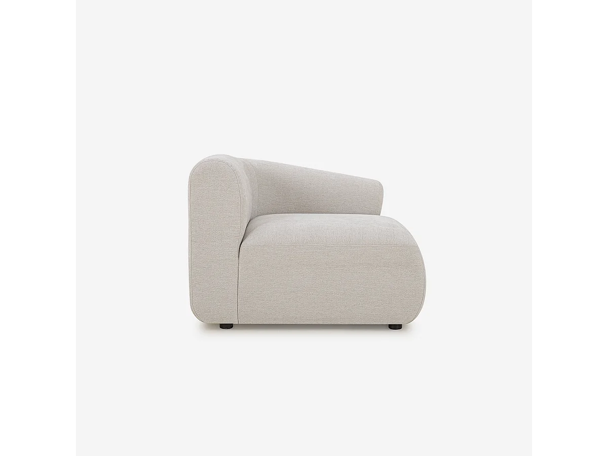 Sofá modular curvo de 2 plazas de tela beige Yuna-2