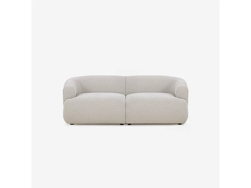 Sofá modular curvo de 2 plazas de tela beige Yuna-2