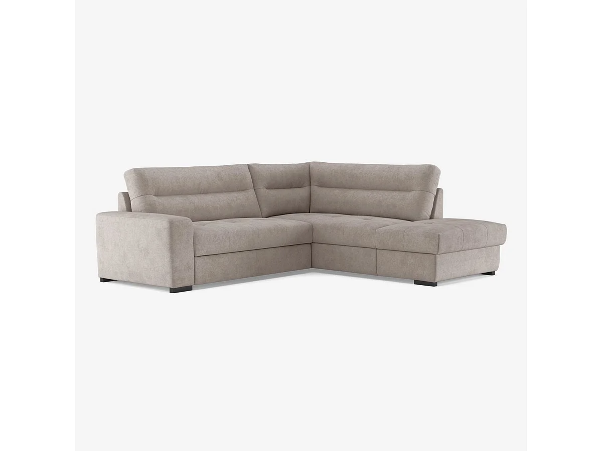 Moderner 3-Sitzer Ecksofa aus Stoff mit rechter Ottomane Rocca - Grau