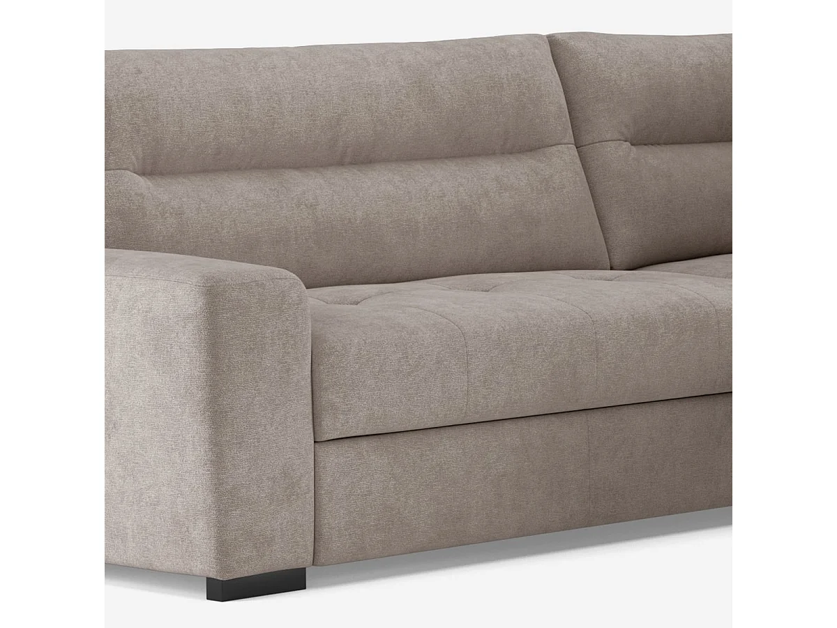 Moderner 3-Sitzer Ecksofa aus Stoff mit rechter Ottomane Rocca - Grau