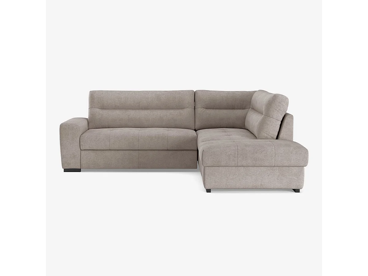 Moderner 3-Sitzer Ecksofa aus Stoff mit rechter Ottomane Rocca - Grau