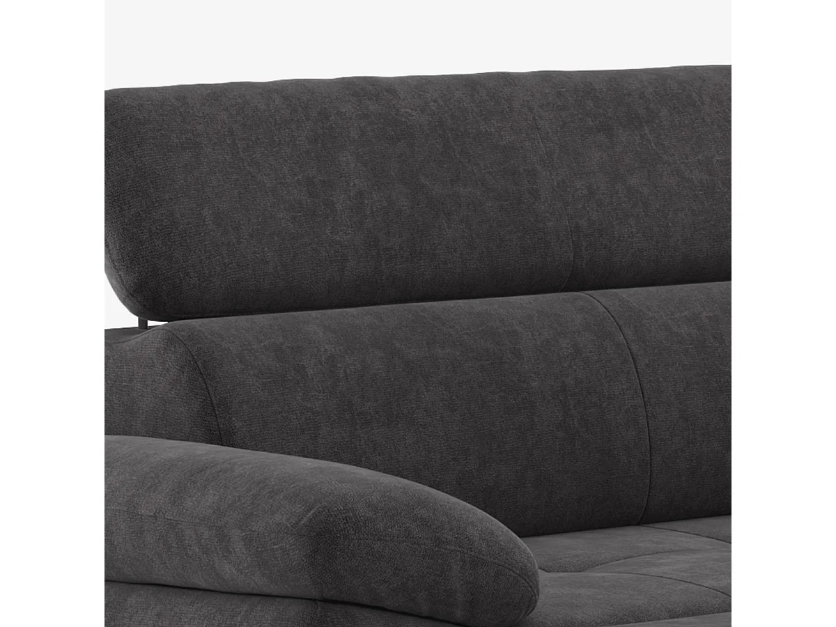 Divano 3 posti moderno con penisola destra poggiatesta regolabile Torav - Marrone