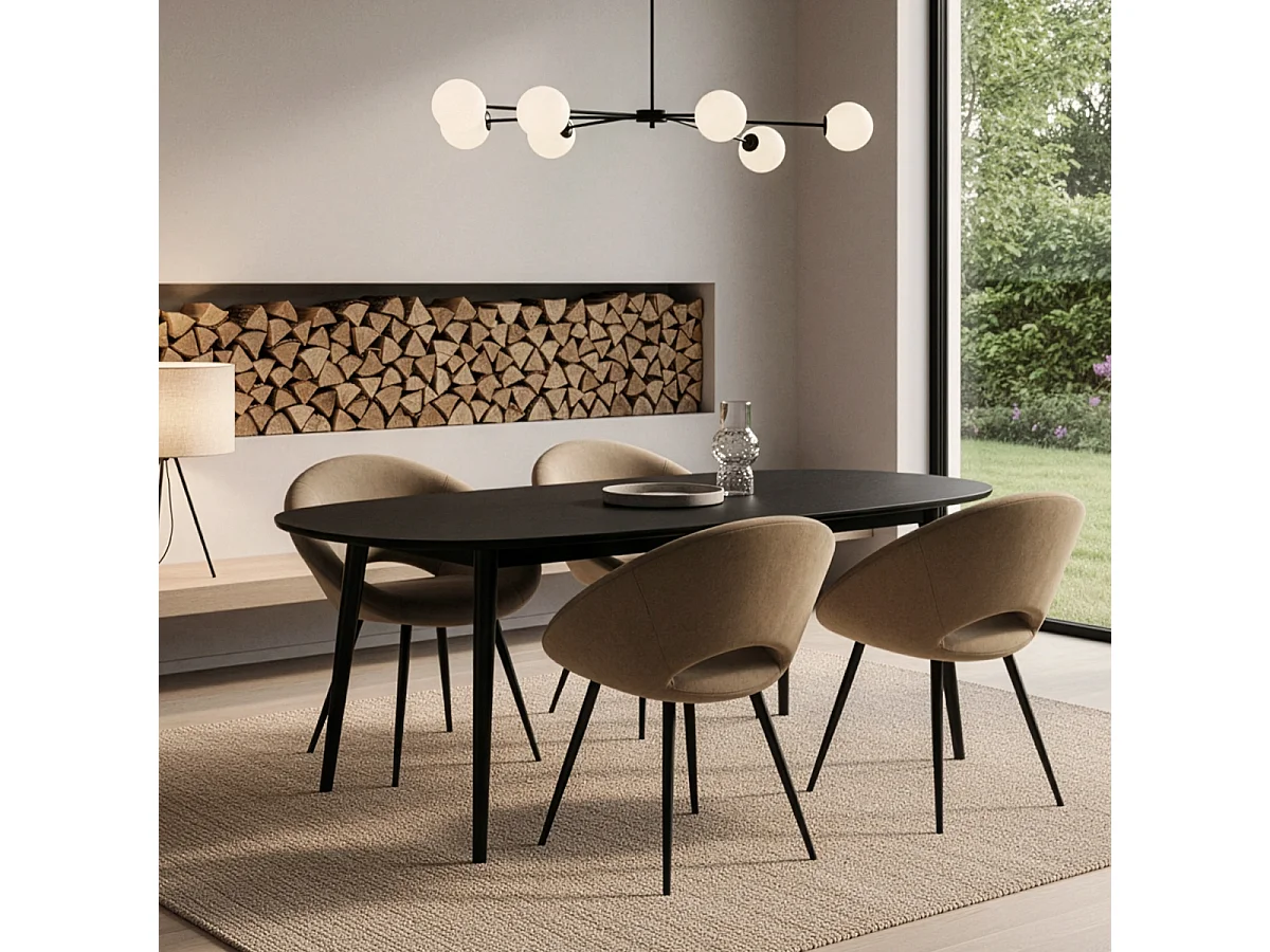 Poltrona in velluto elegante con gambe dorate Dolmen - Nero