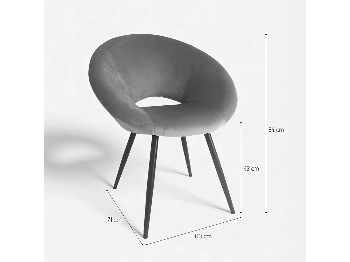 Poltrona in velluto elegante con gambe dorate Dolmen - Nero