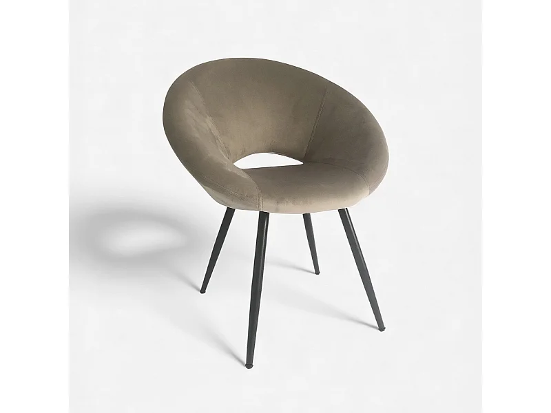 Sillón de terciopelo elegante con patas doradas Dolmen - Negro