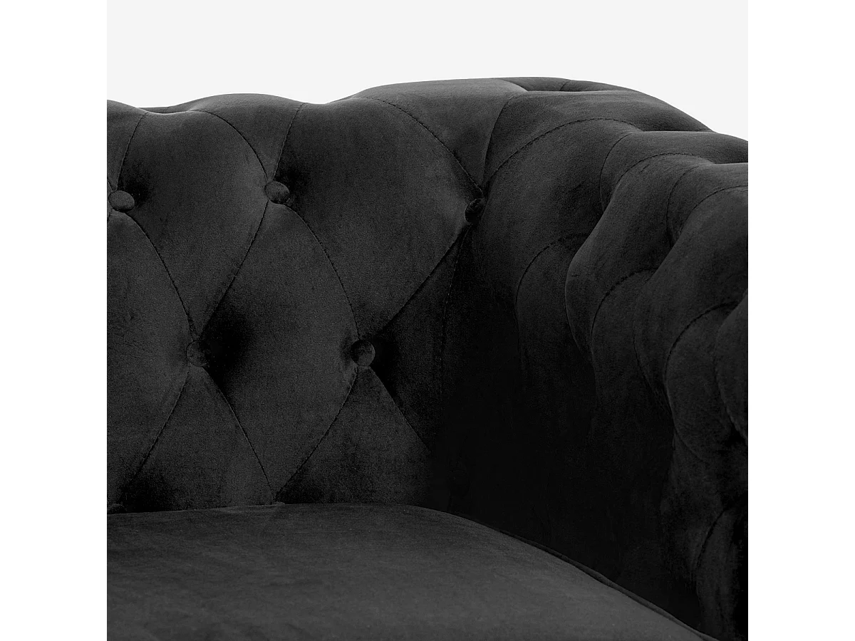 Poltrona da salotto stile classico Chesterfield in velluto Coventry - Nero
