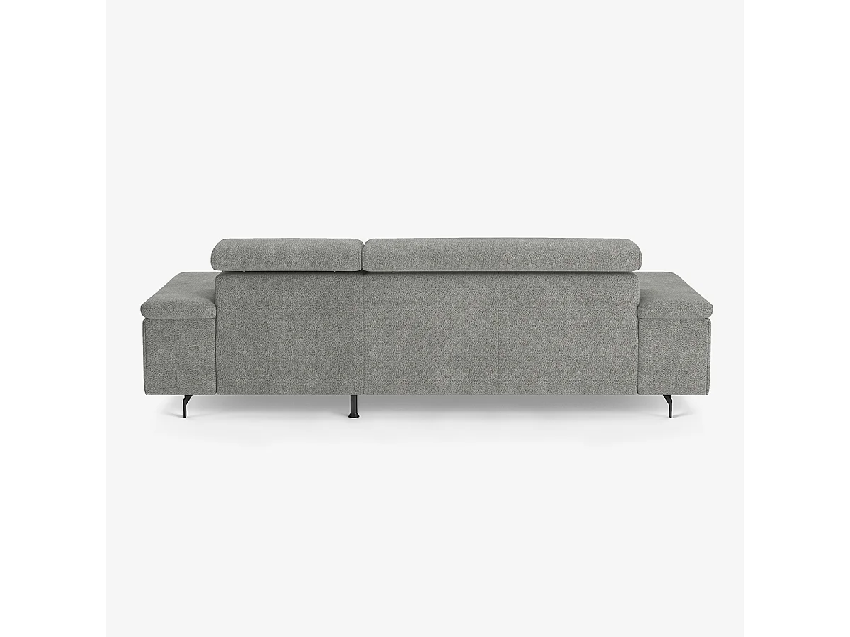 Sofá rinconero de 3 plazas con chaise longue derecha y reposacabezas ajustable Hiala - Beige