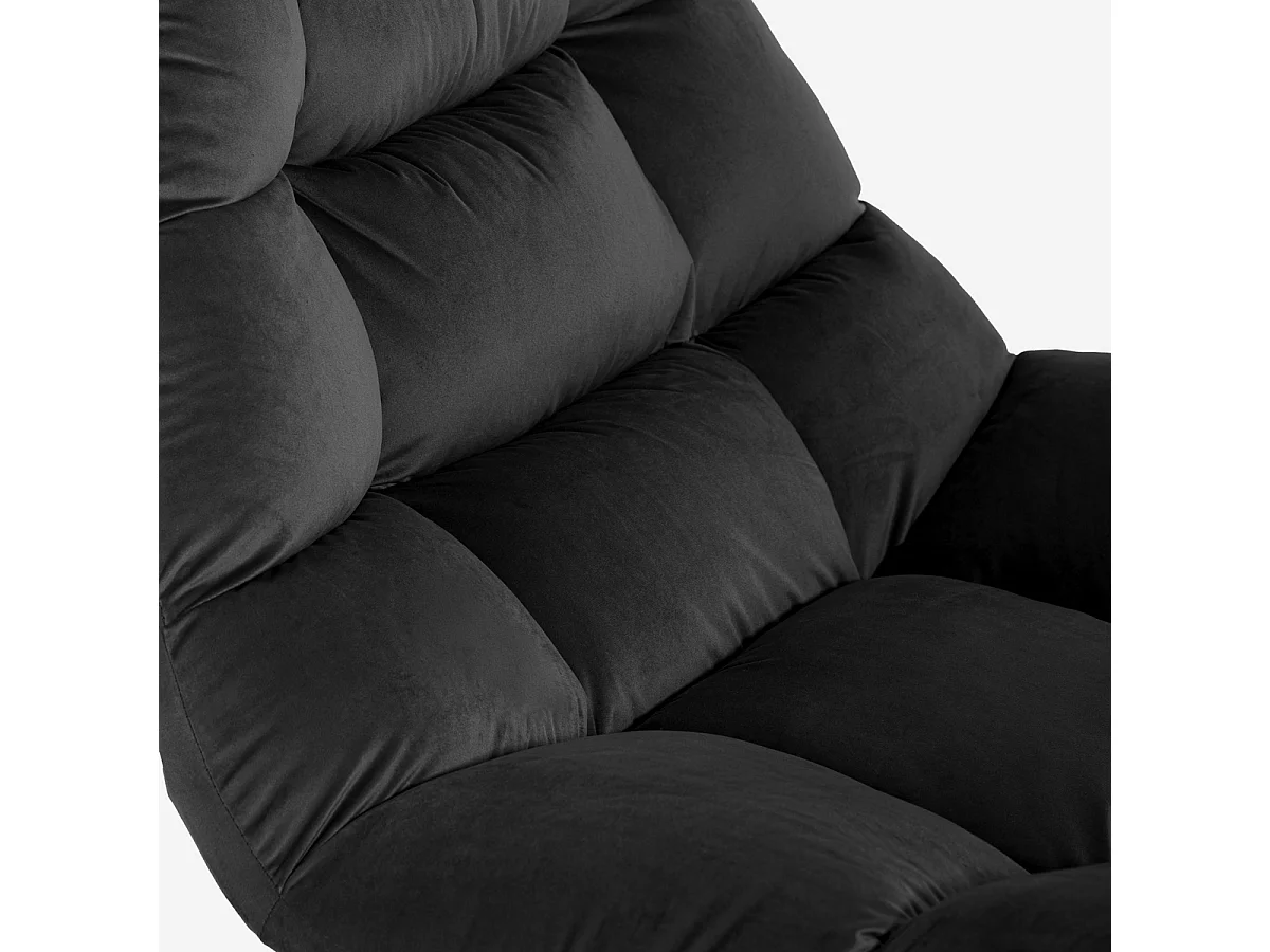 Sessel Wohnzimmer modern aus Samt Design Karu - Schwarz