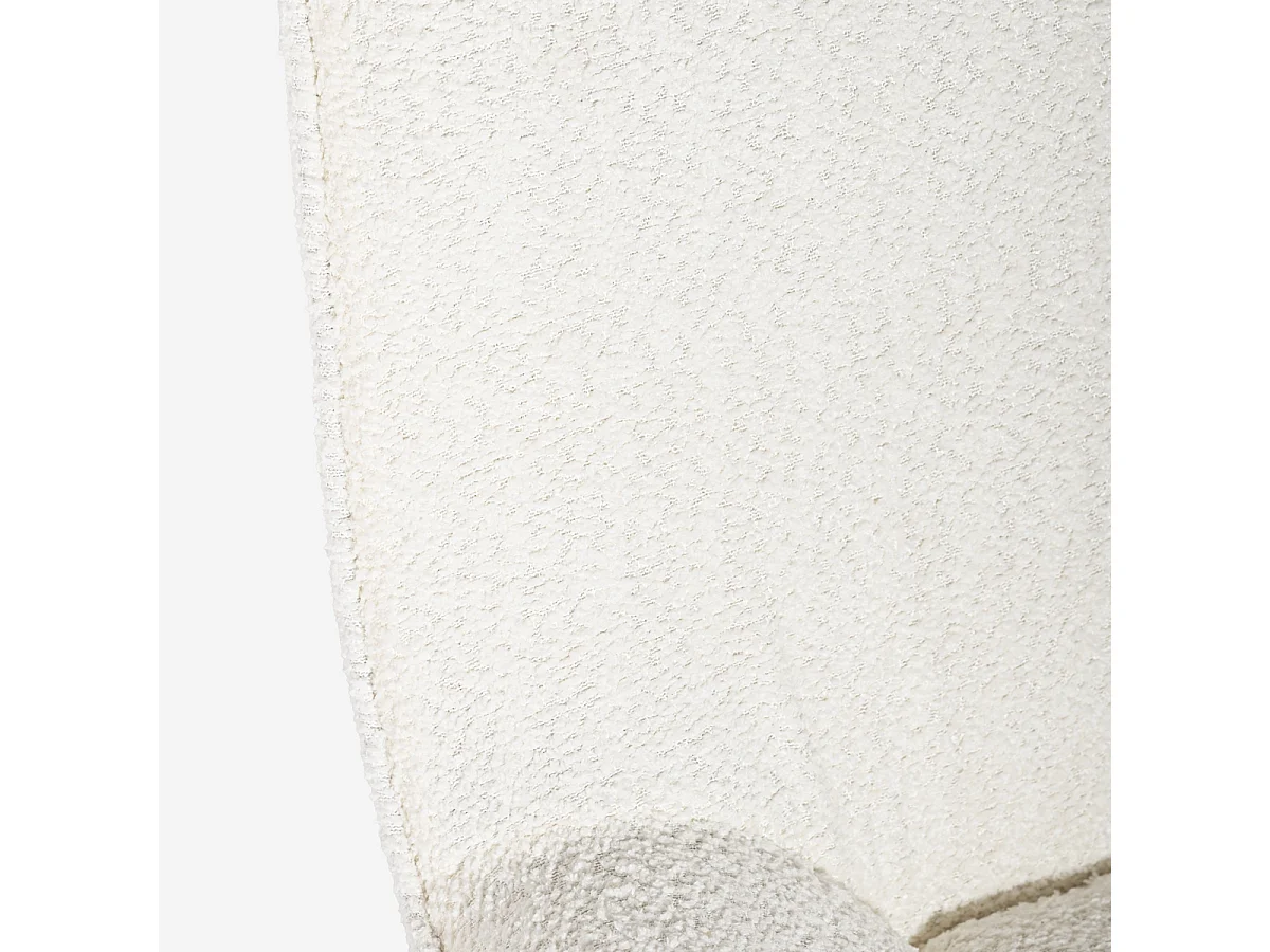 Poltrona da salotto ufficio moderna girevole in tessuto bouclé Konn - Bianco