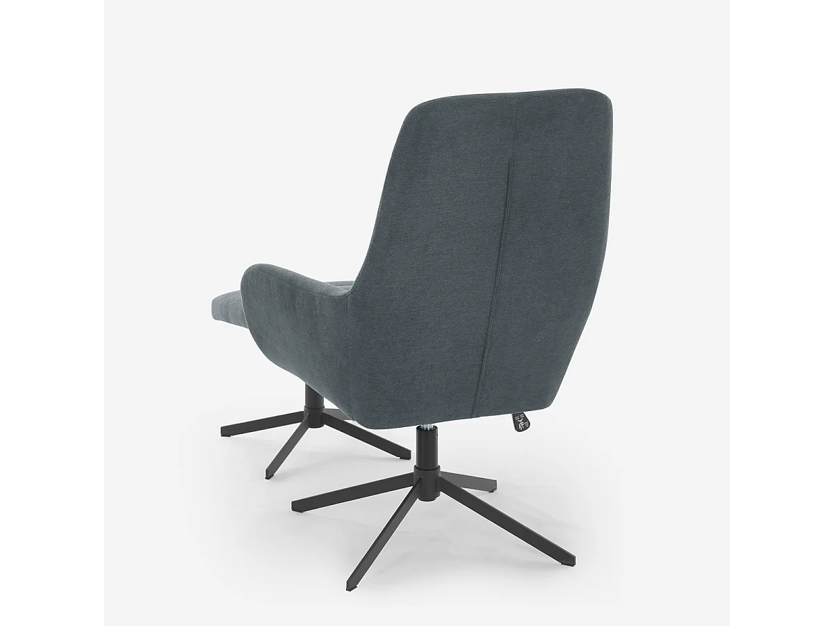 Poltrona relax ergonomica in tessuto grigio con poggiapiedi Asher
