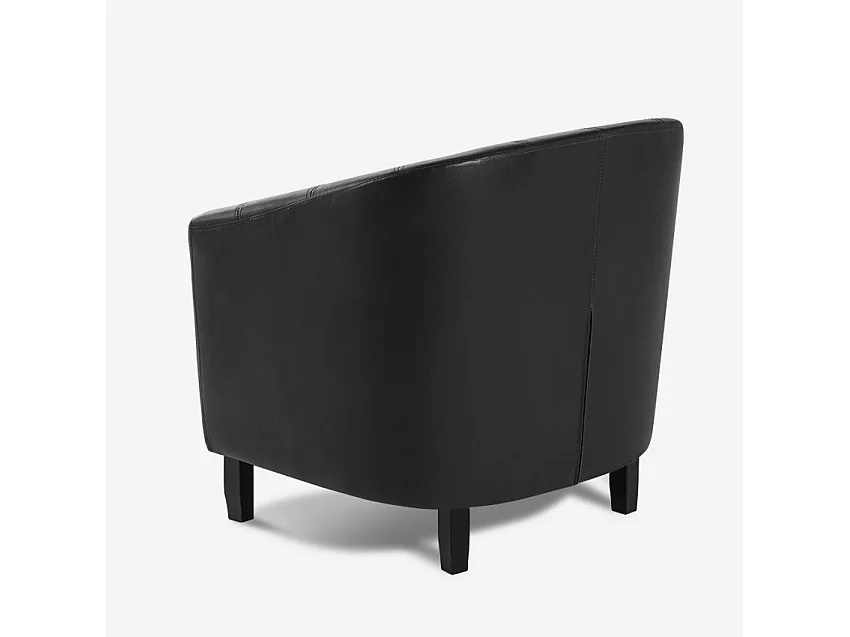 Sillón Club de salón elegante y clásico en polipiel Cookie - Negro