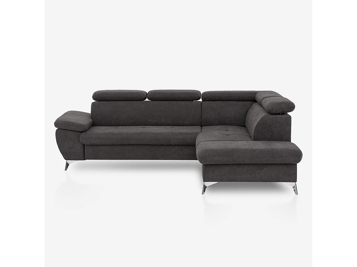 Verstellbares 3-Sitzer Schlafsofa mit rechter Ottomane und Stauraum Tova - Schwarz