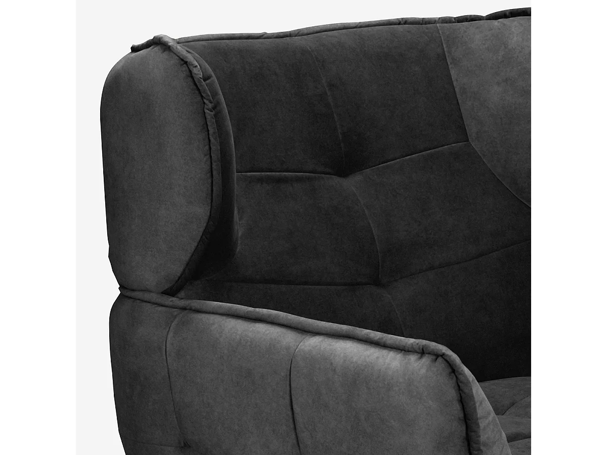 Poltrona relax salotto design moderno in velluto capitonné Lunna - Antracite