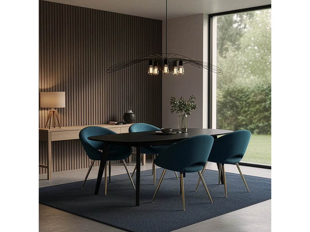 Poltrona in velluto elegante con gambe dorate Dolmen - Blu