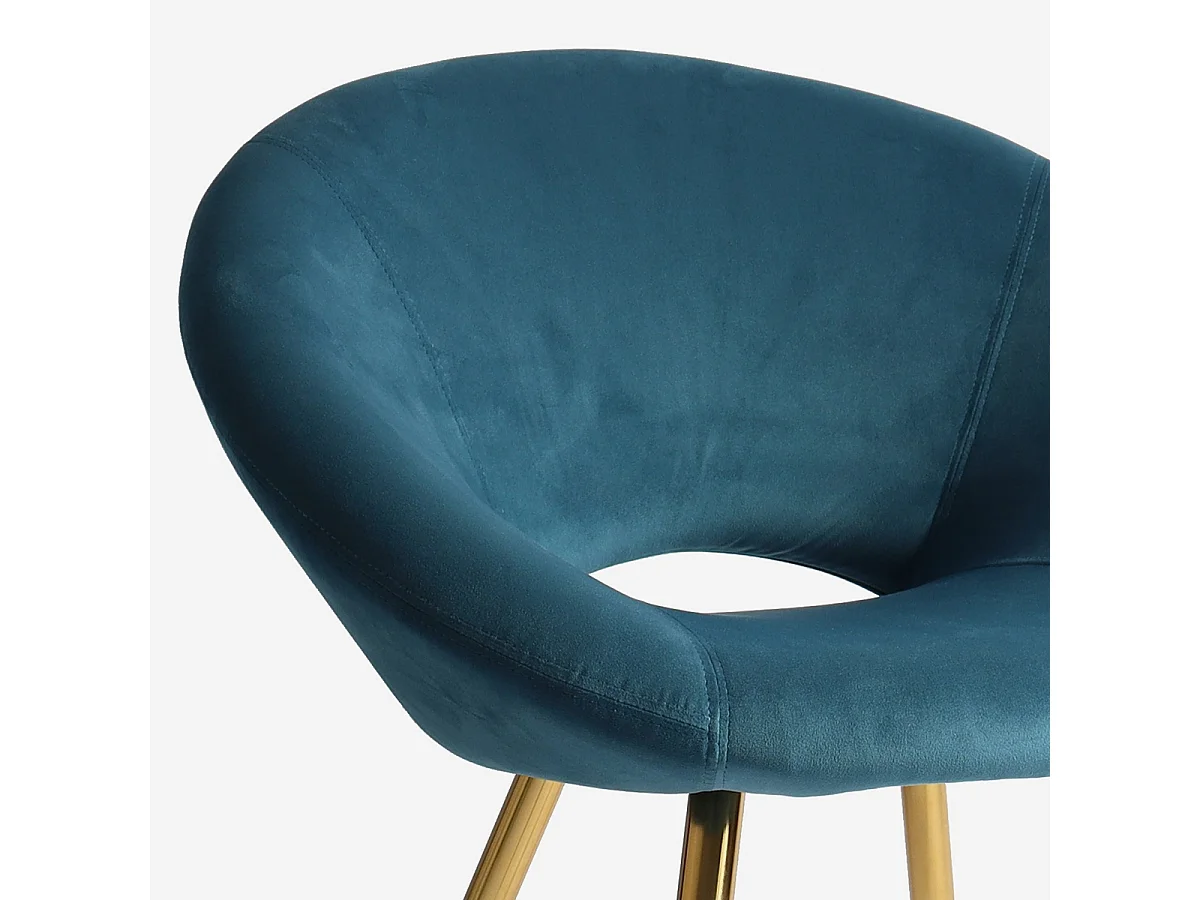 Poltrona in velluto elegante con gambe dorate Dolmen - Blu