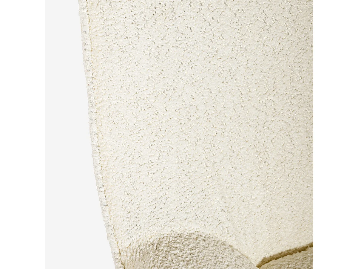 Poltrona da salotto ufficio moderna girevole in tessuto bouclé Konn - Beige