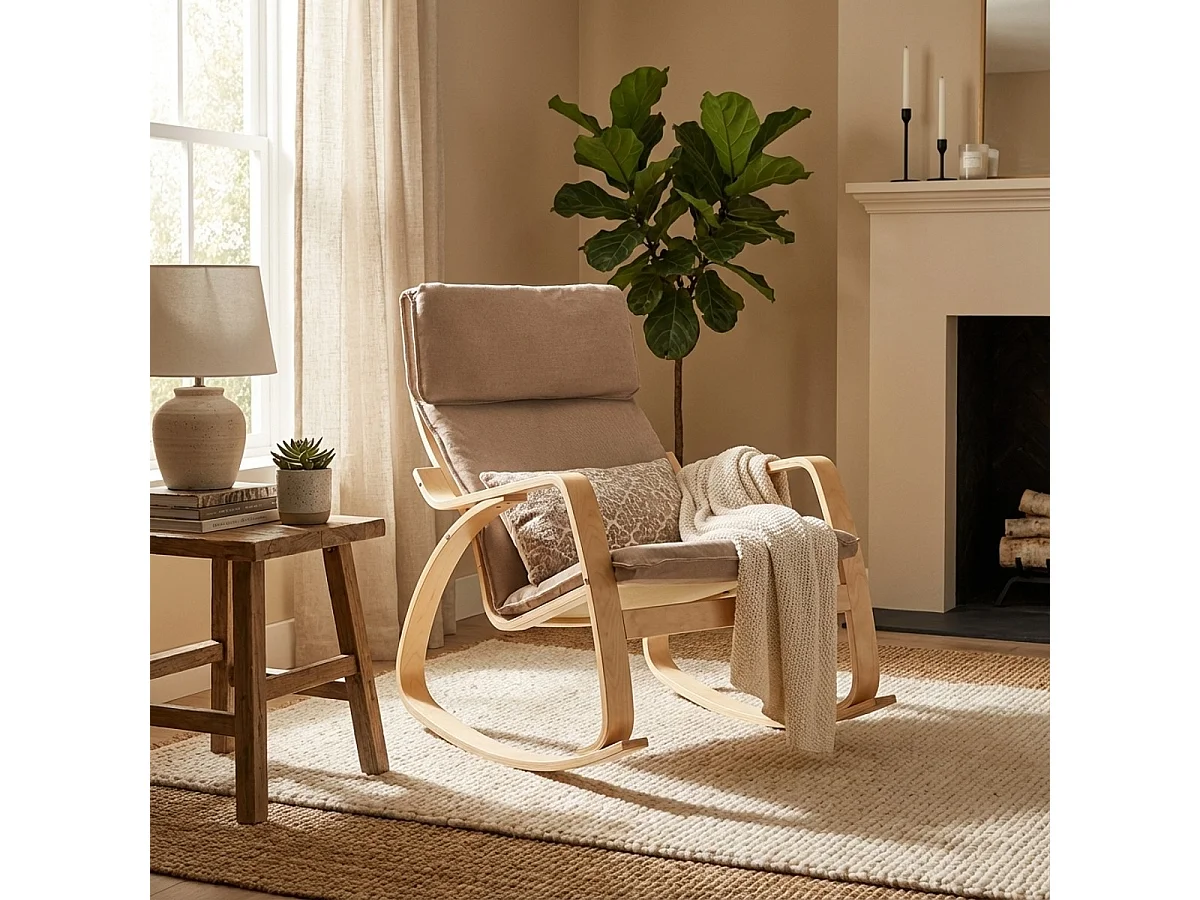 Sessel Schaukelstuhl Im Ergonomischen Skandinavischen Design Aalborg - Beige
