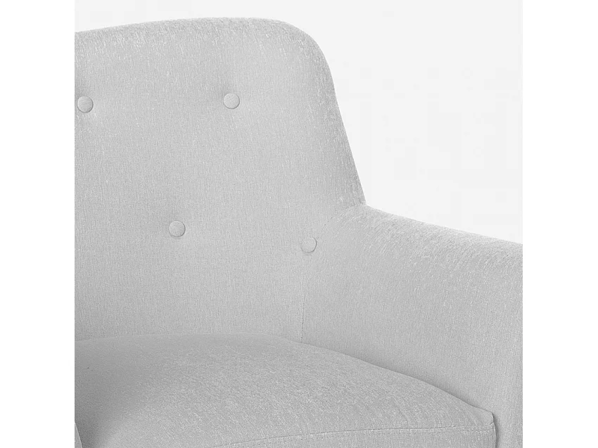 Sillón salón diseño moderno estilo nórdico de madera y tejido Modesto - Gris