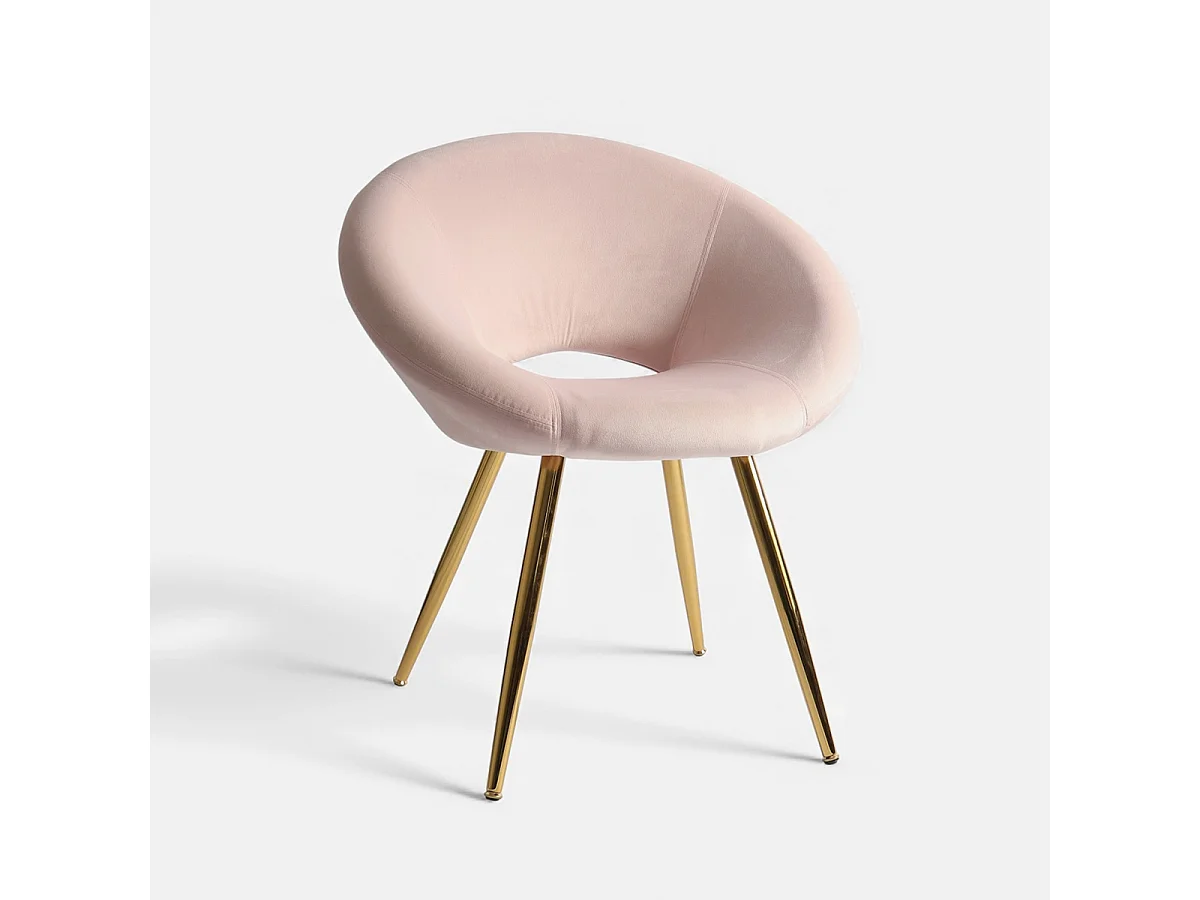 Poltrona in velluto elegante con gambe dorate Dolmen - Rosa