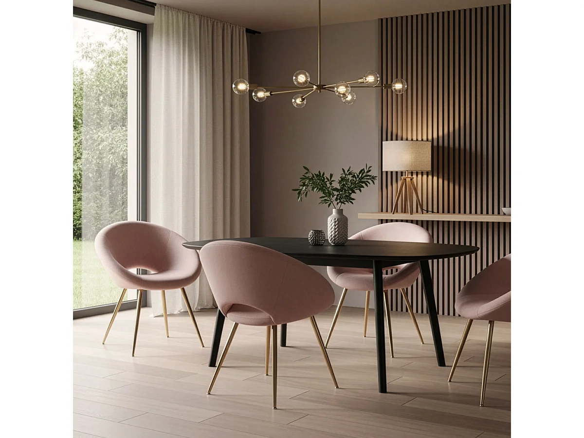 Poltrona in velluto elegante con gambe dorate Dolmen - Rosa