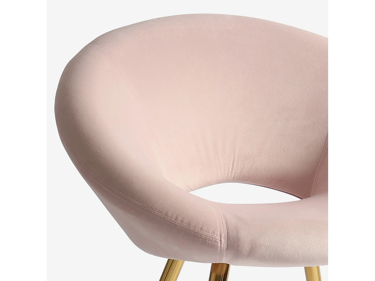 Poltrona in velluto elegante con gambe dorate Dolmen - Rosa