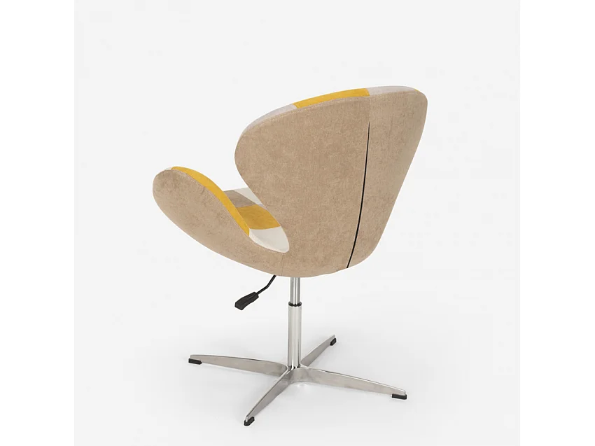 Fauteuil patchwork pivotant de salon style design moderne Stork - Patchwork 3