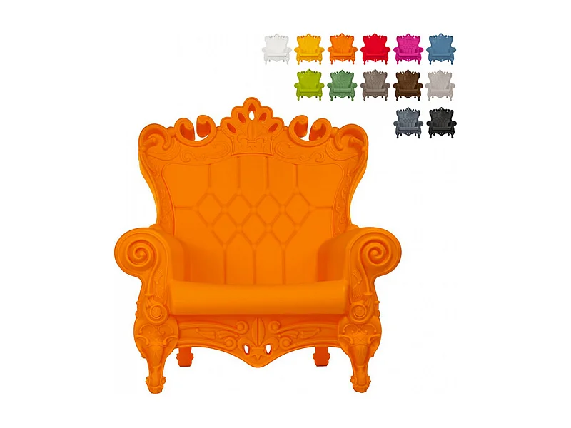 Sillón trono de diseño moderno Slide Queen Of Love - Naranja