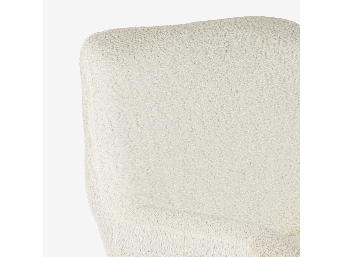 Sessel drehbar elegant aus Bouclé-Stoff fürs Wohnzimmer Büro Lehm - Beige