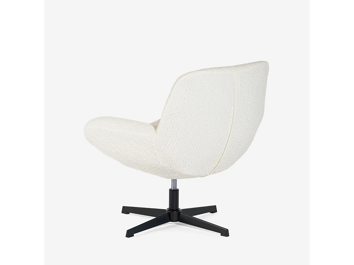 Sessel drehbar elegant aus Bouclé-Stoff fürs Wohnzimmer Büro Lehm - Beige